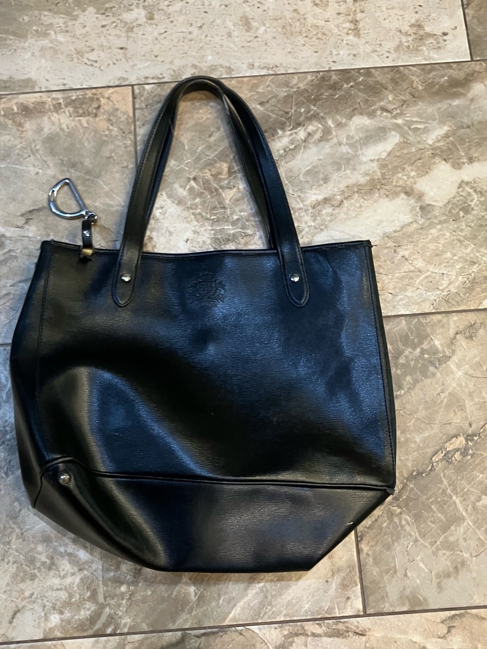 Lauren By Ralph Lauren Black Saffiano Leather Newbury Tote Bag
